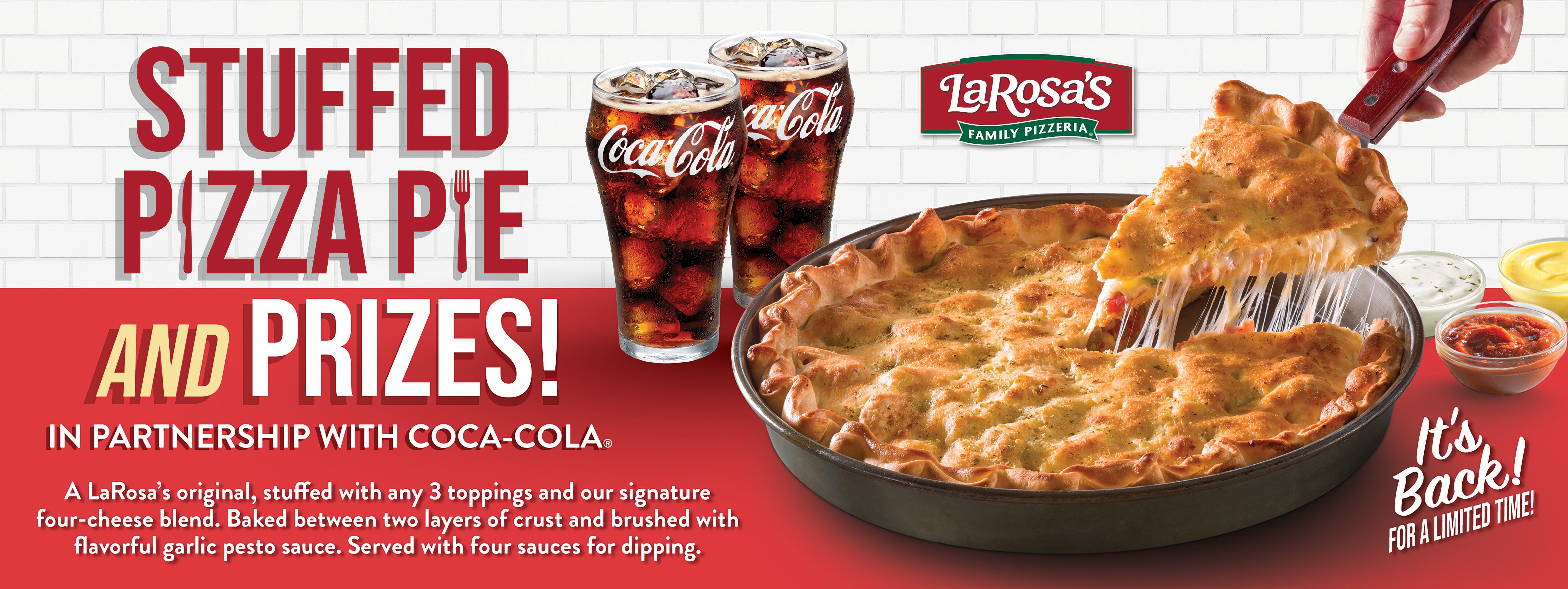 Stuffed Pizza Pie AMD Prizes! In partnership with Coca-Cola.